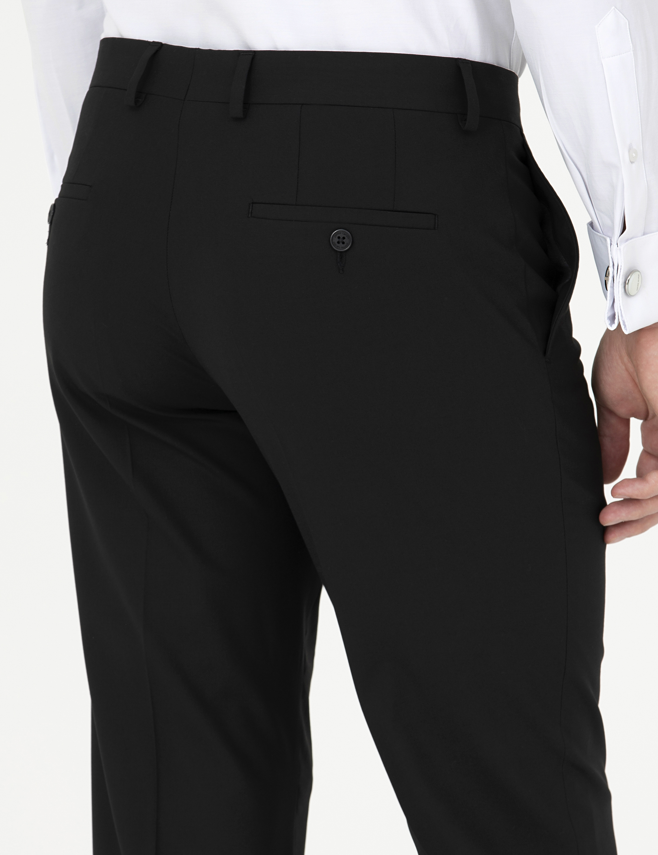 Siyah Slim Fit Kumaş Pantolon - Image 7
