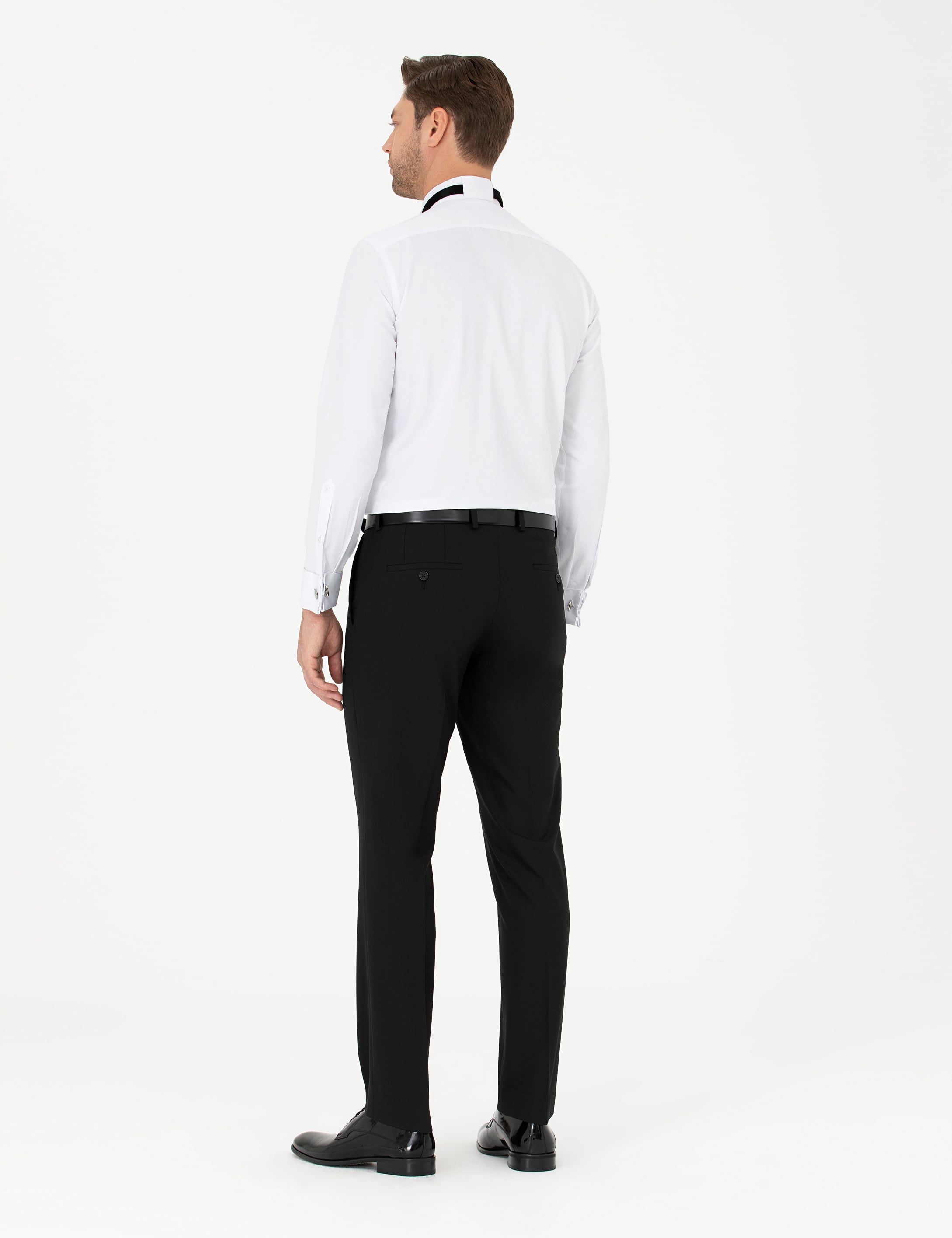 Siyah Slim Fit Kumaş Pantolon - Image 4