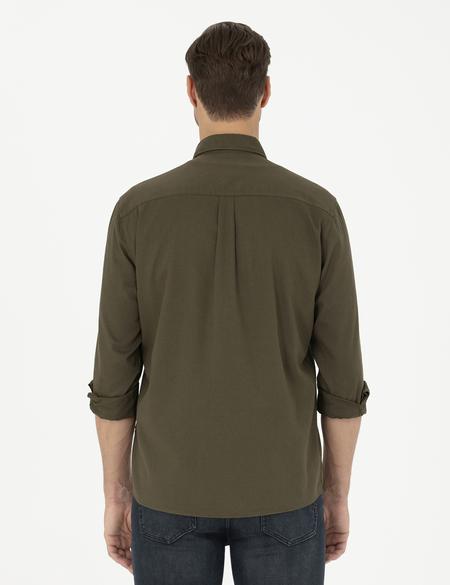 Haki Comfort Fit Uzun Kollu Gömlek - 50274659014