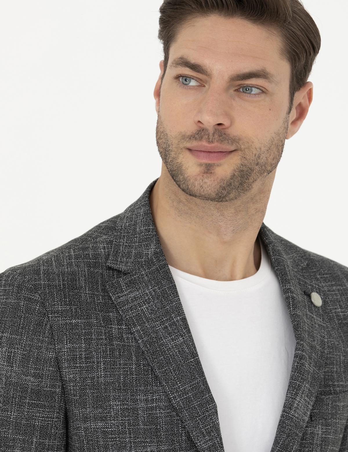 Siyah Slim Fit Ceket - 50288523017