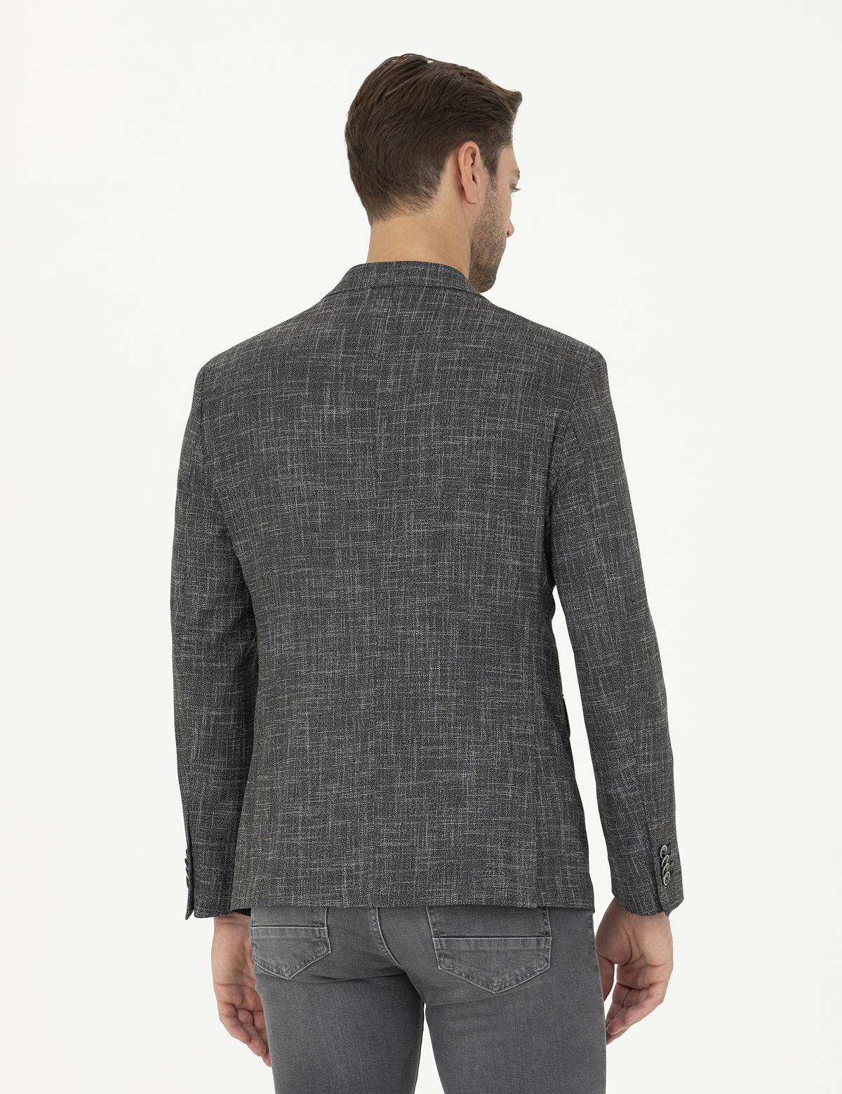 Siyah Slim Fit Ceket - 50288523017