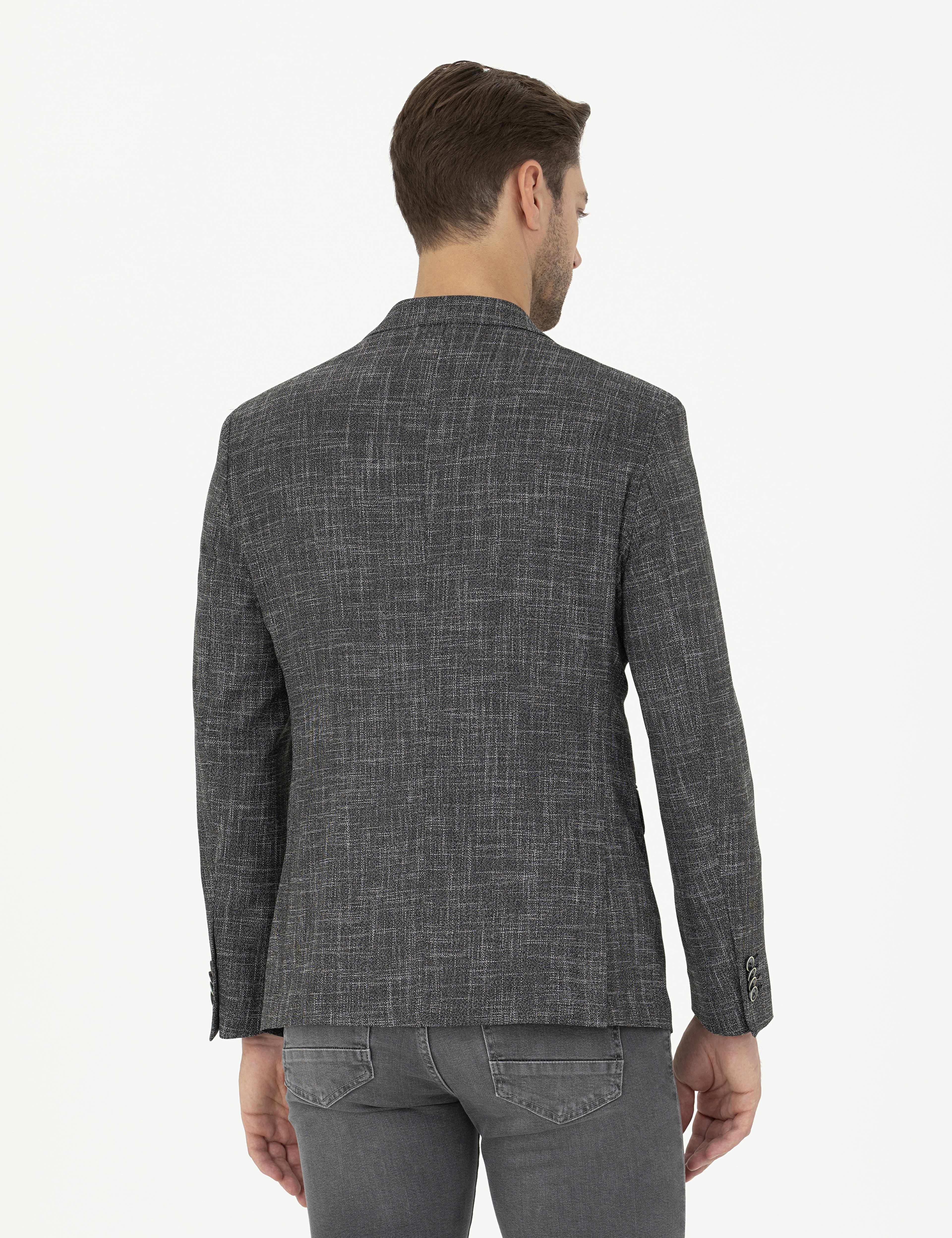 Siyah Slim Fit Ceket - Image 5