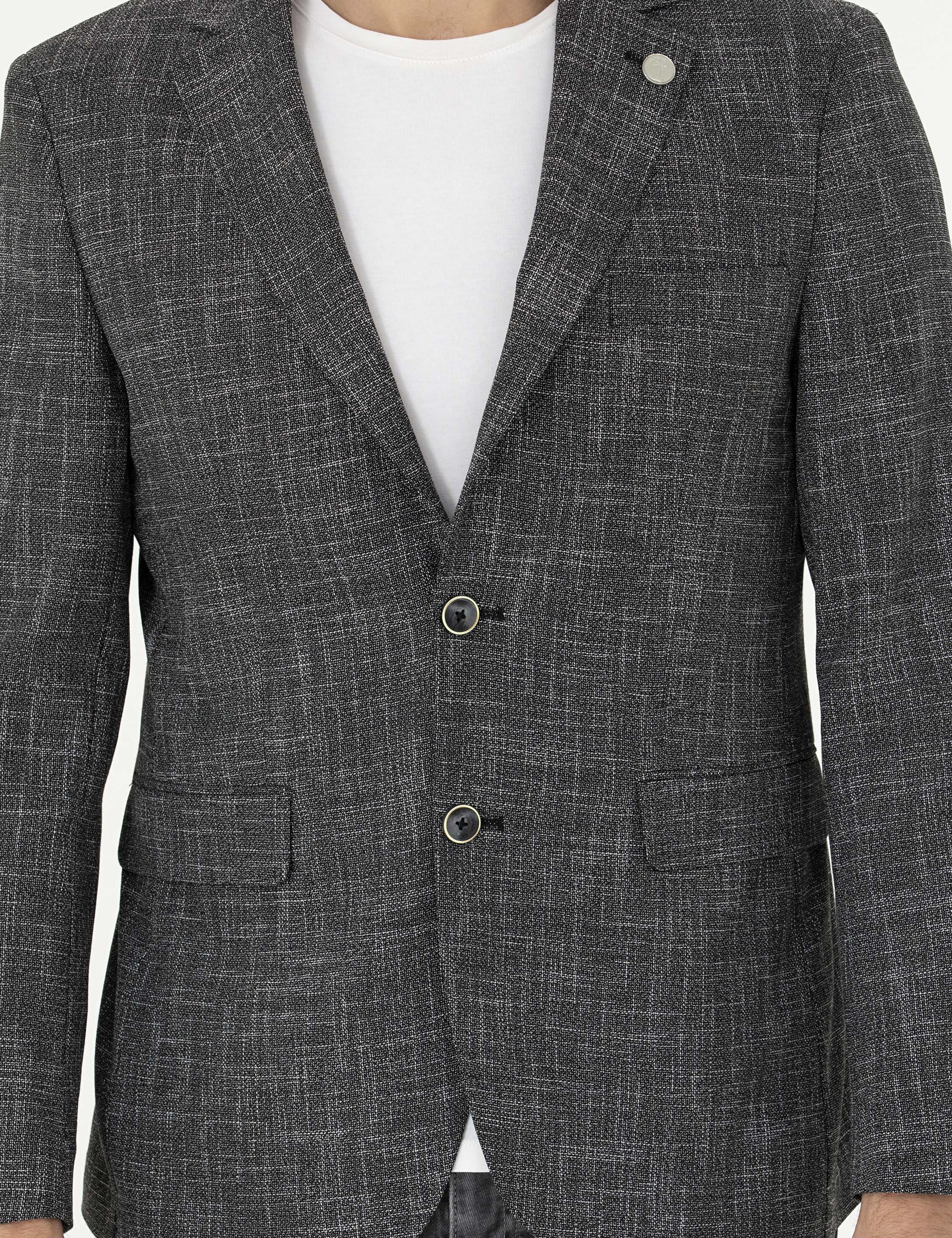 Siyah Slim Fit Ceket - Image 6