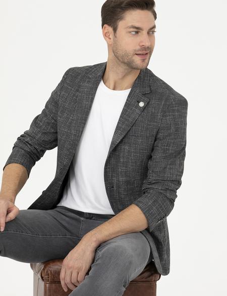 Siyah Slim Fit Ceket - 50288523017