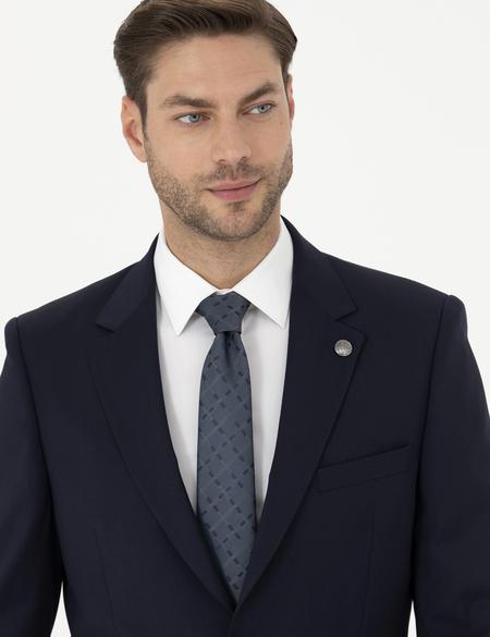 Lacivert Slim Fit Yün Takım Elbise - 50285253047