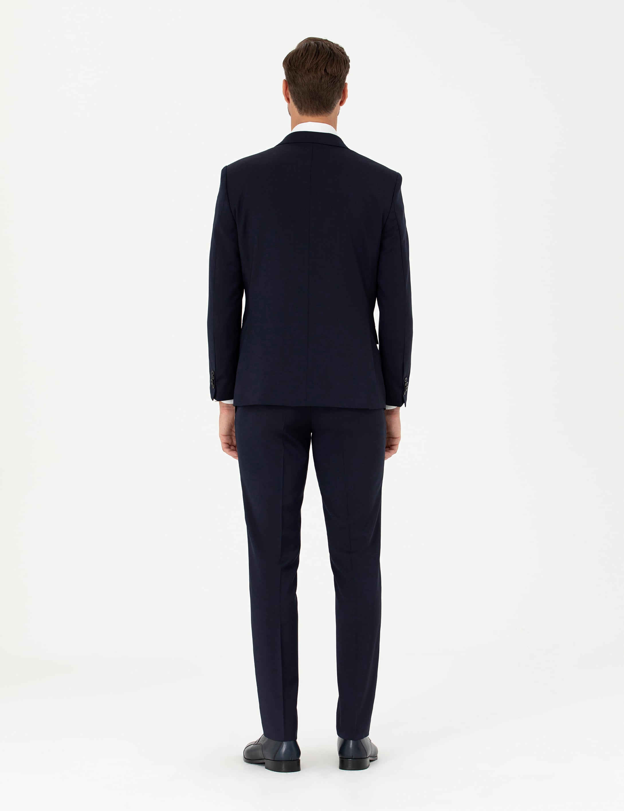 Lacivert Slim Fit Yün Takım Elbise