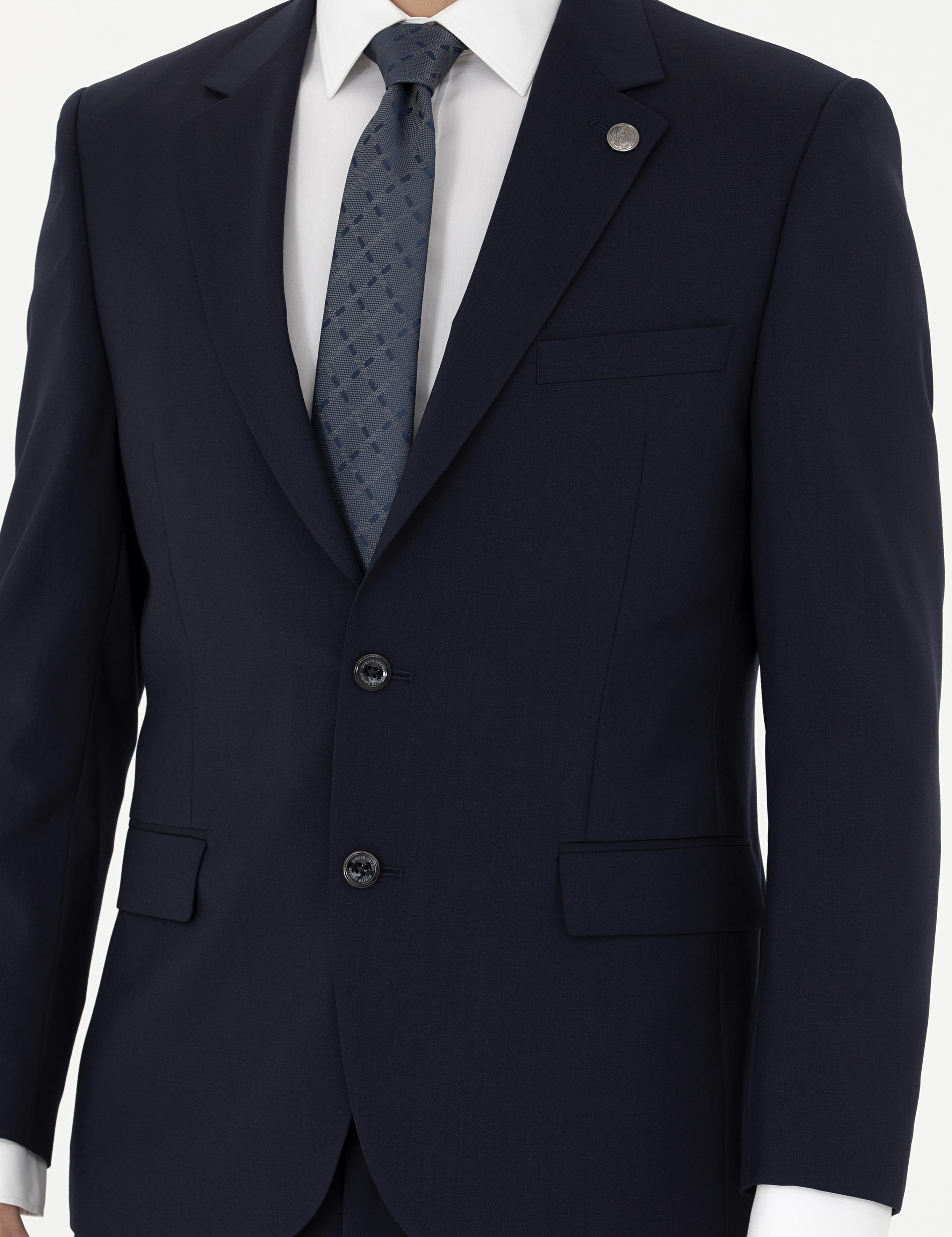 Lacivert Slim Fit Yün Takım Elbise