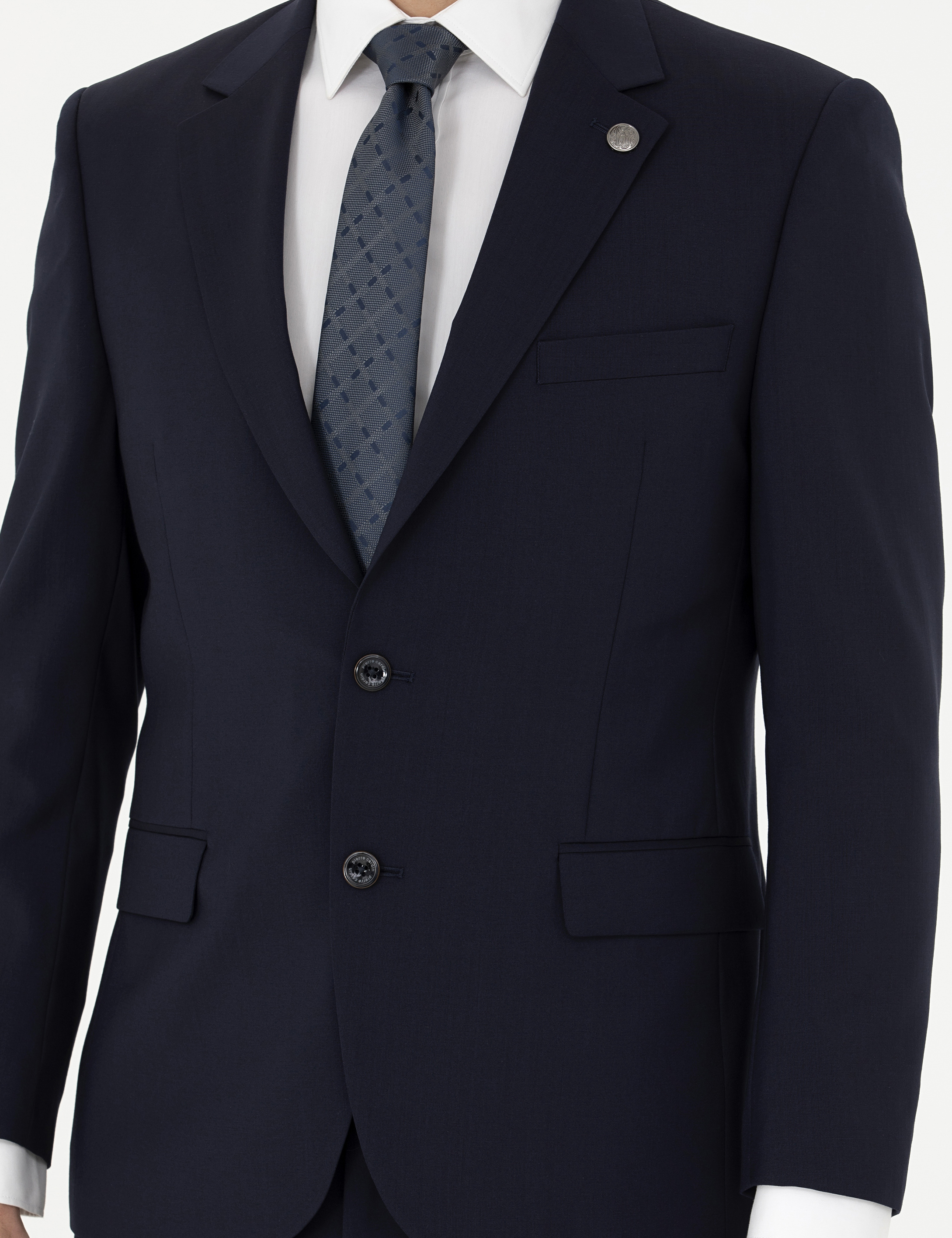 Lacivert Slim Fit Yün Takım Elbise - Image 6