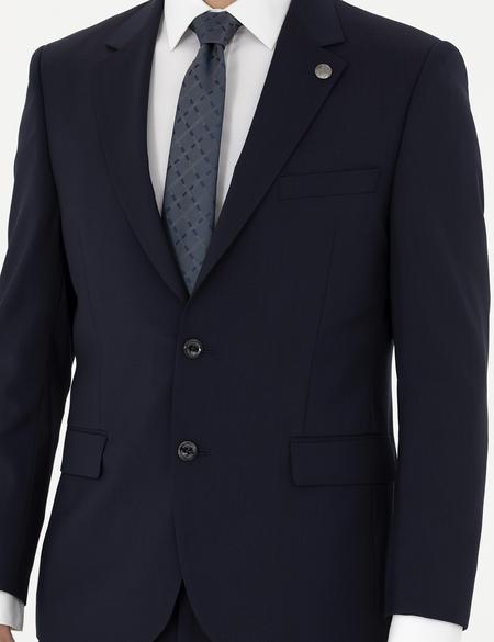 Lacivert Slim Fit Yün Takım Elbise - 50285253047