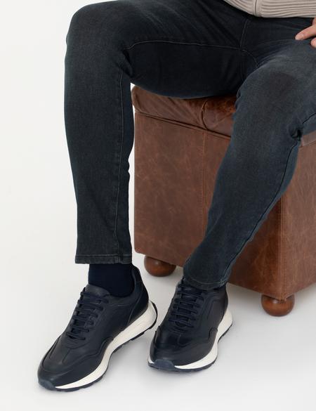 Lacivert %100 Deri Casual Ayakkabı - 50278662019