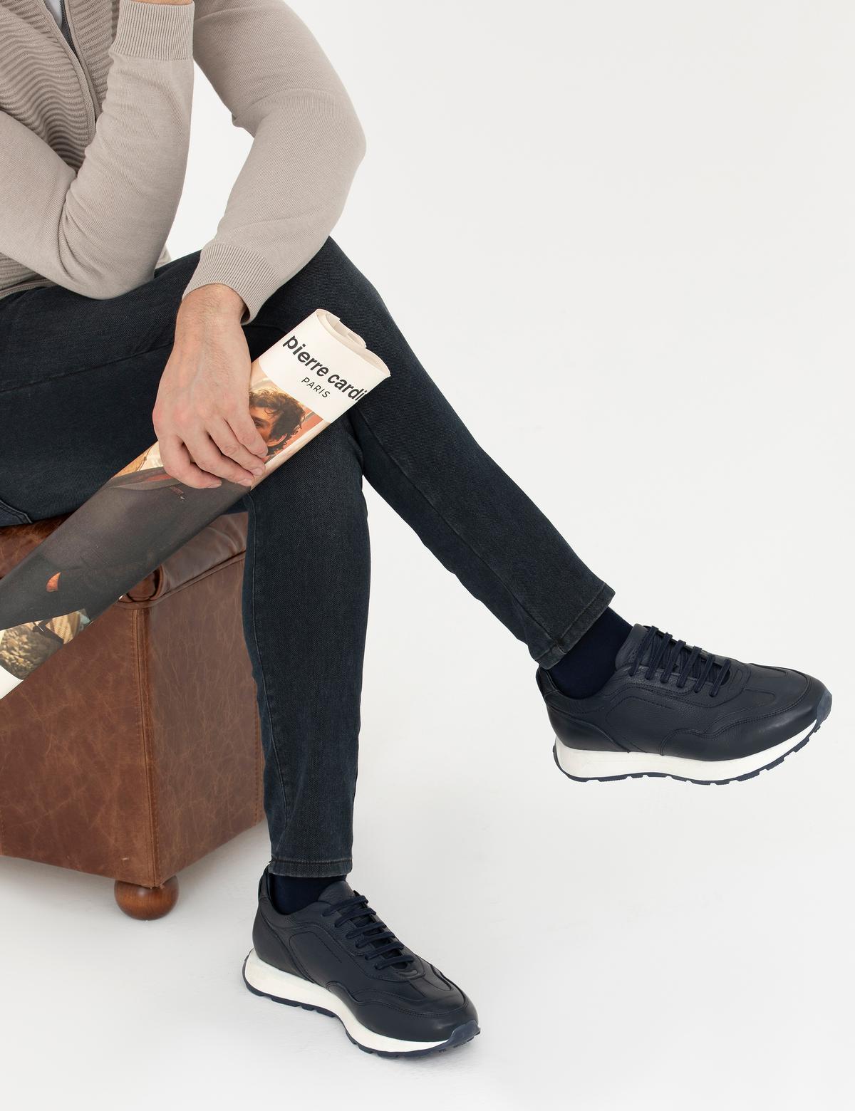 Lacivert %100 Deri Casual Ayakkabı - 50278662019