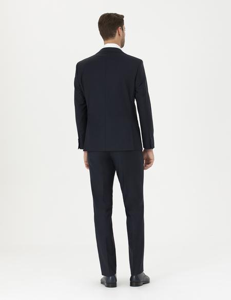 Lacivert Slim Fit Yün Karışımlı Takım Elbise - 50289262044