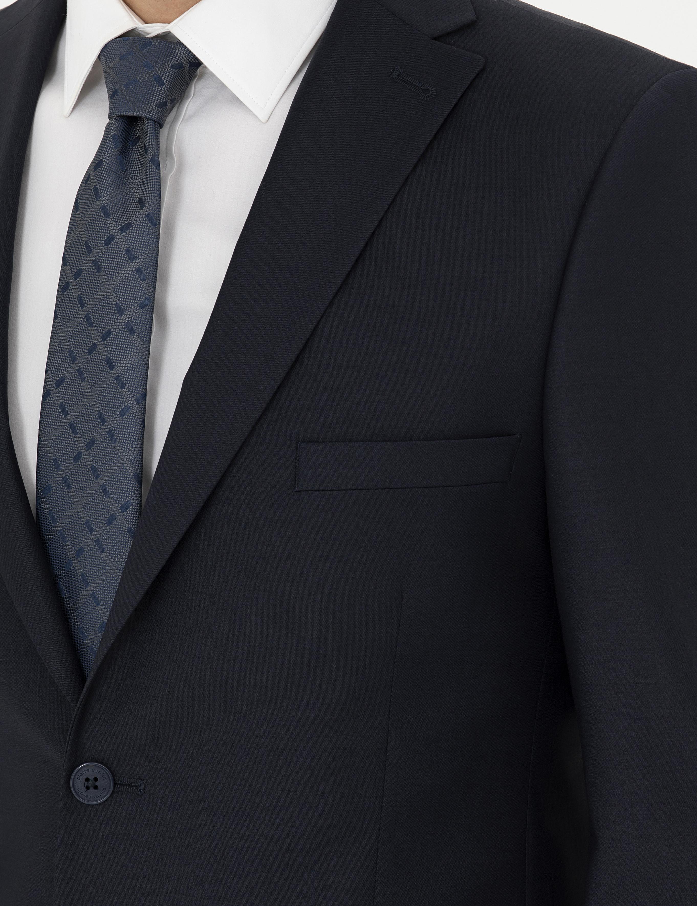 Lacivert Slim Fit Yün Karışımlı Takım Elbise