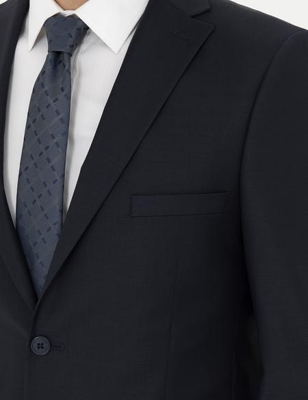 Lacivert Slim Fit Yün Karışımlı Takım Elbise - 50289262044