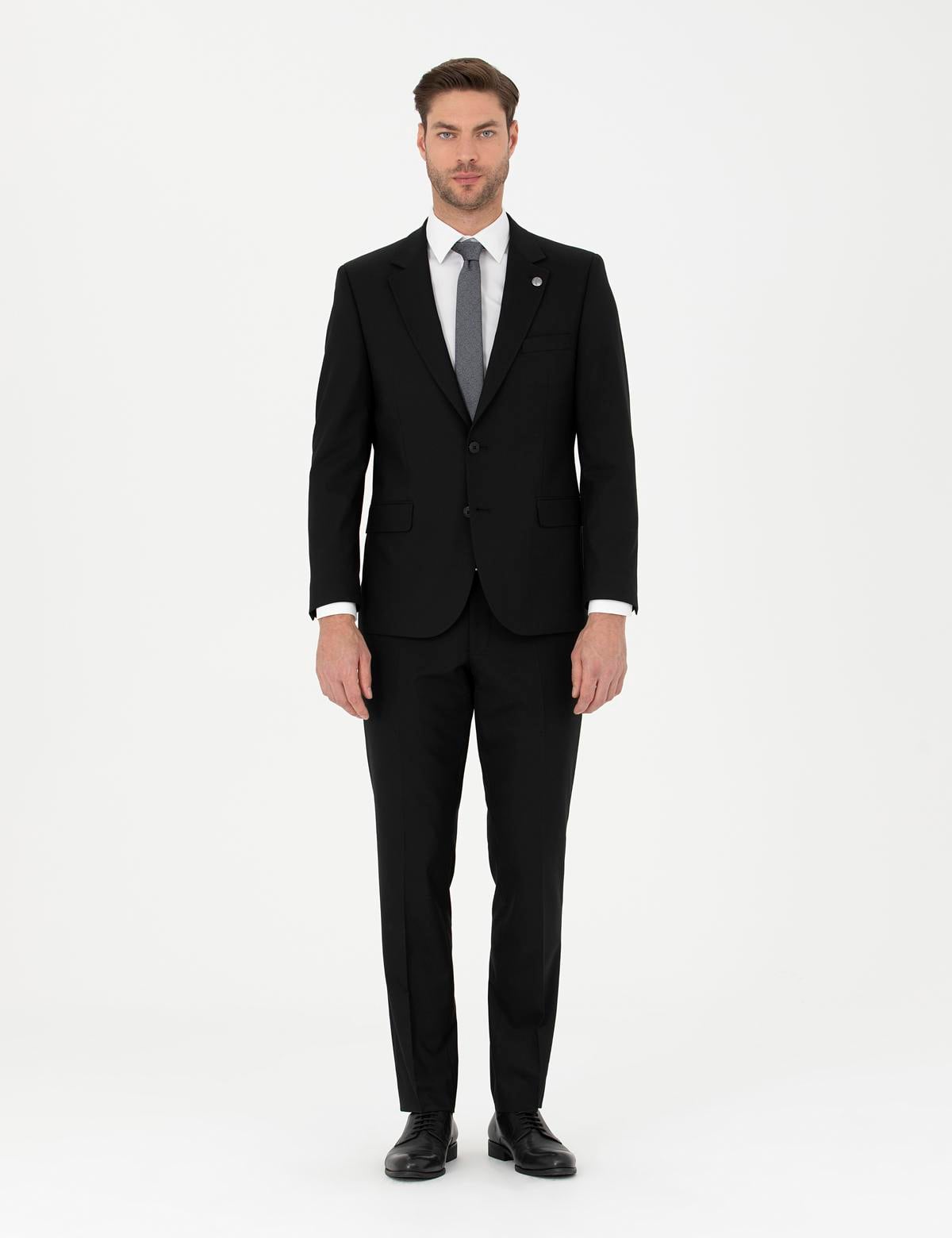 Siyah Slim Fit Takım Elbise