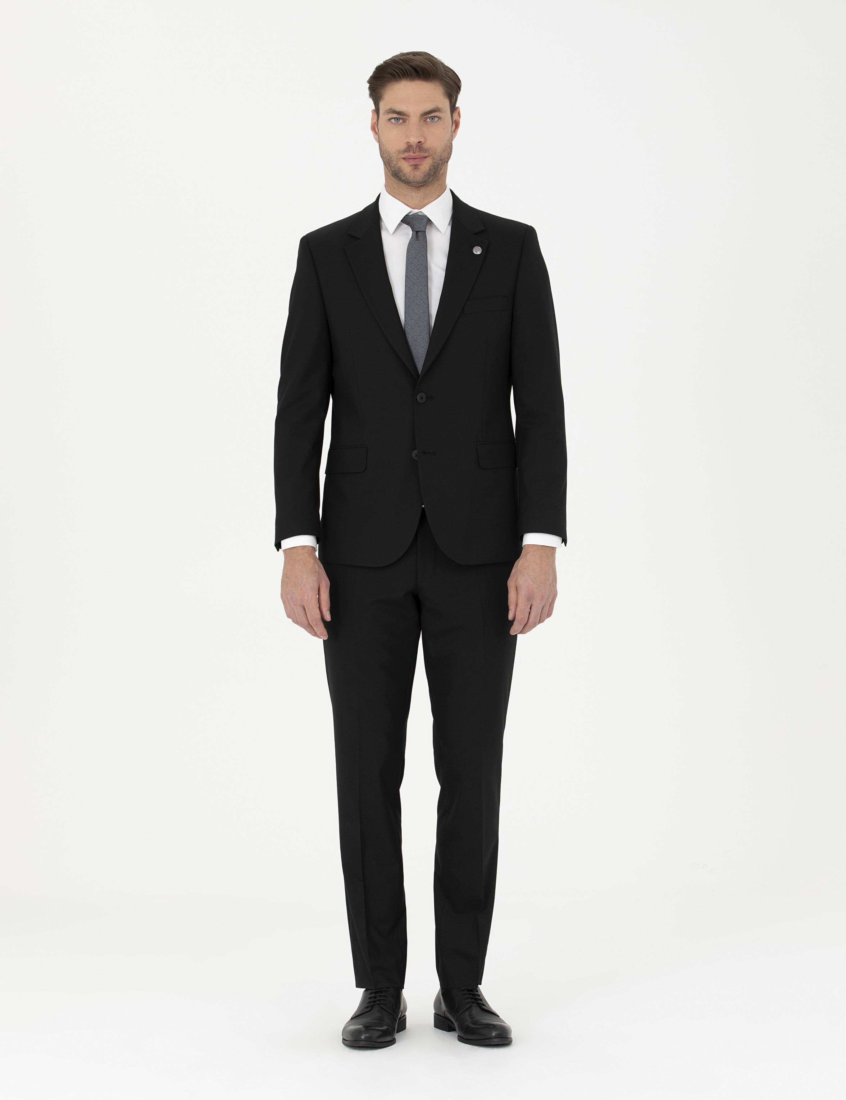 Siyah Slim Fit Takım Elbise