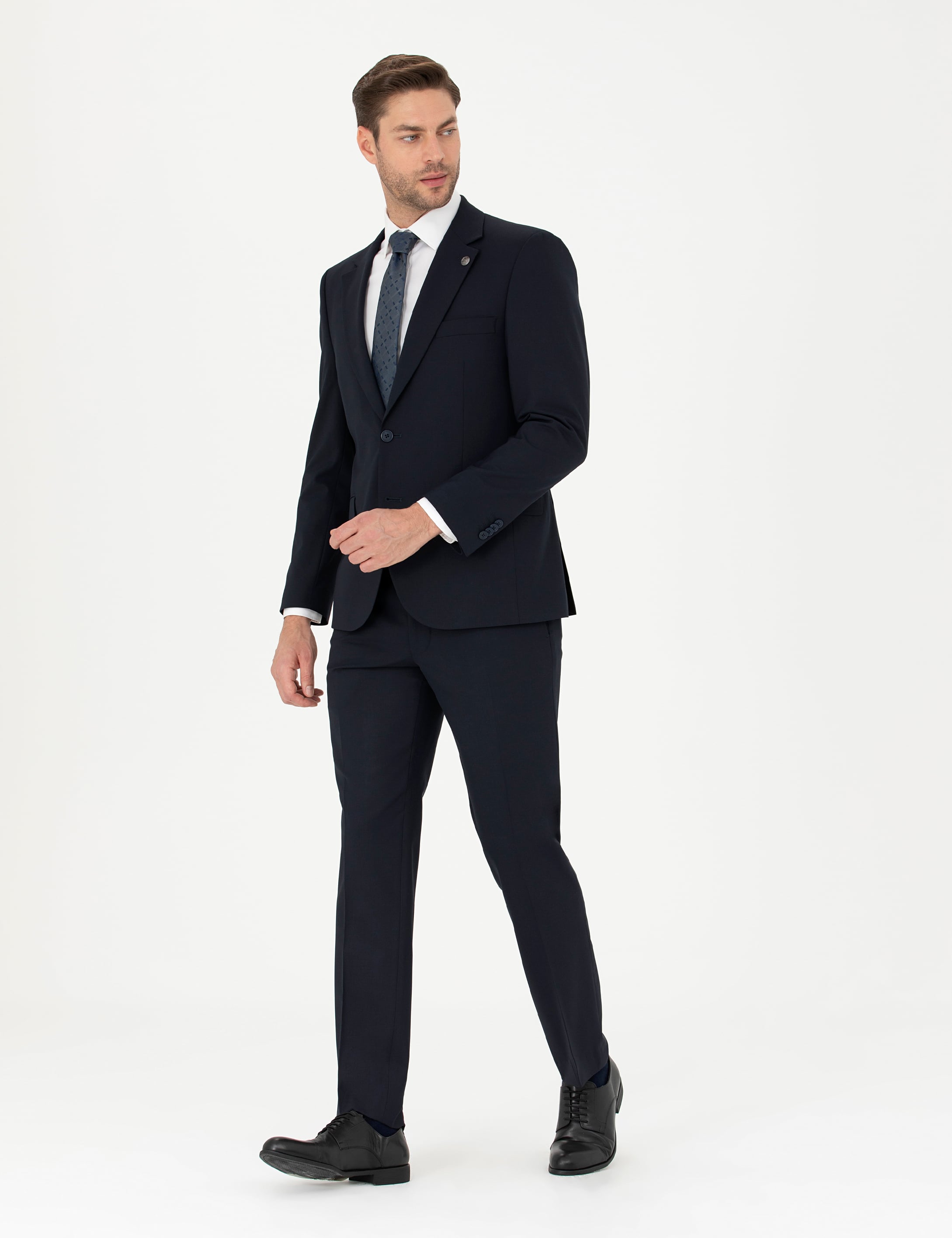 Lacivert Slim Fit Takım Elbise - Image 4