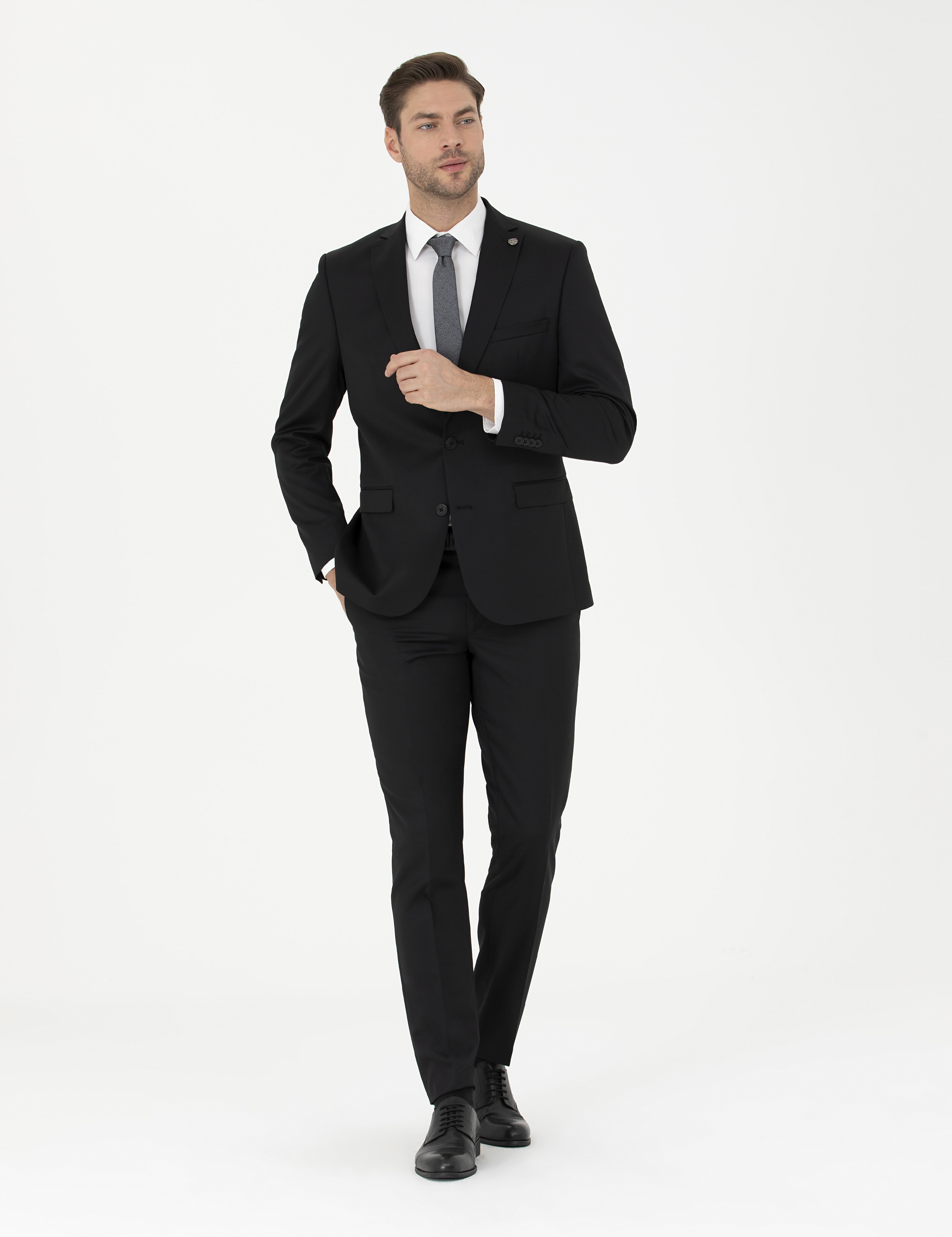 Siyah Slim Fit Takım Elbise - Image 1