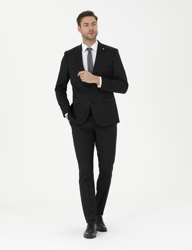 Siyah Slim Fit Takım Elbise