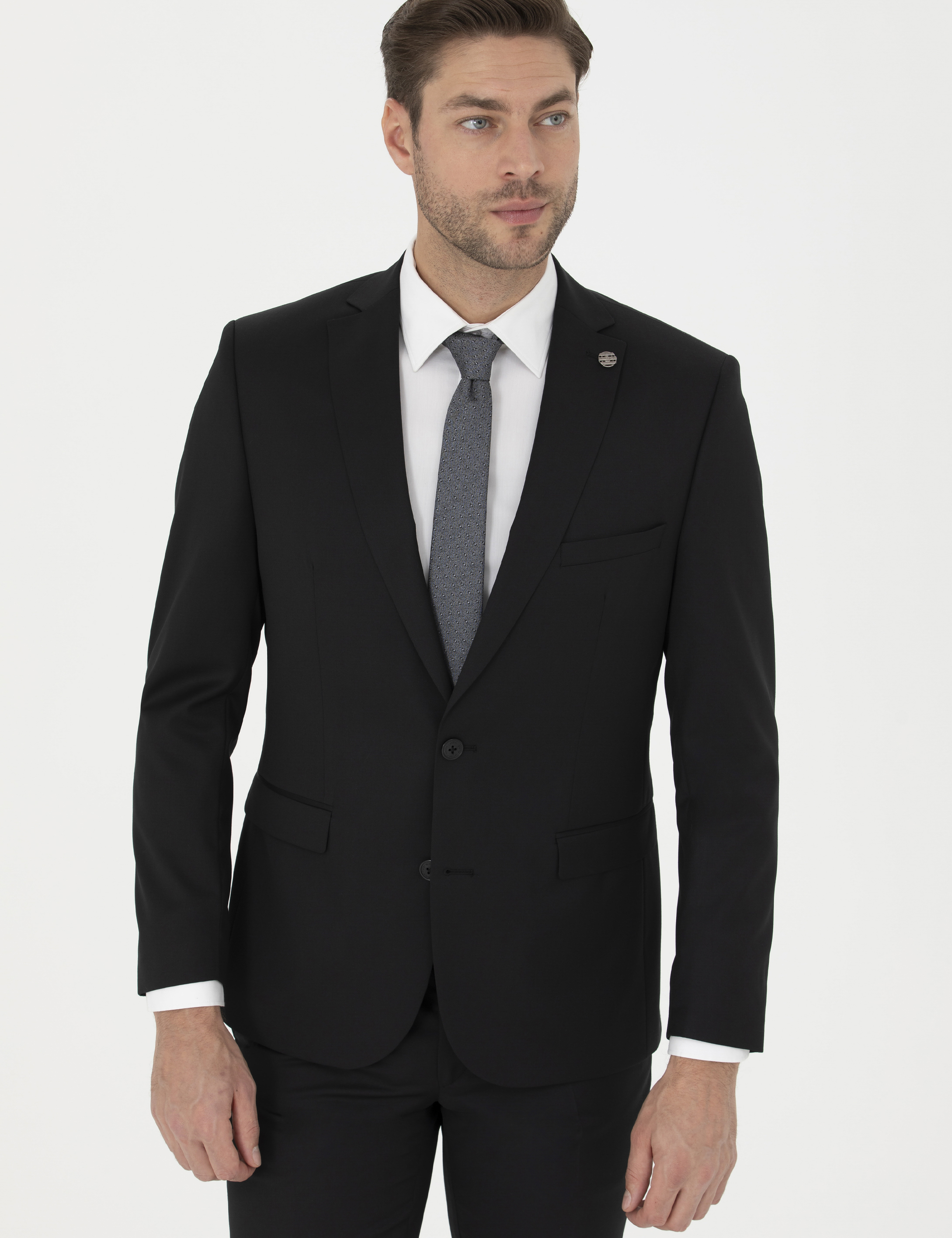 Siyah Slim Fit Takım Elbise - Image 2