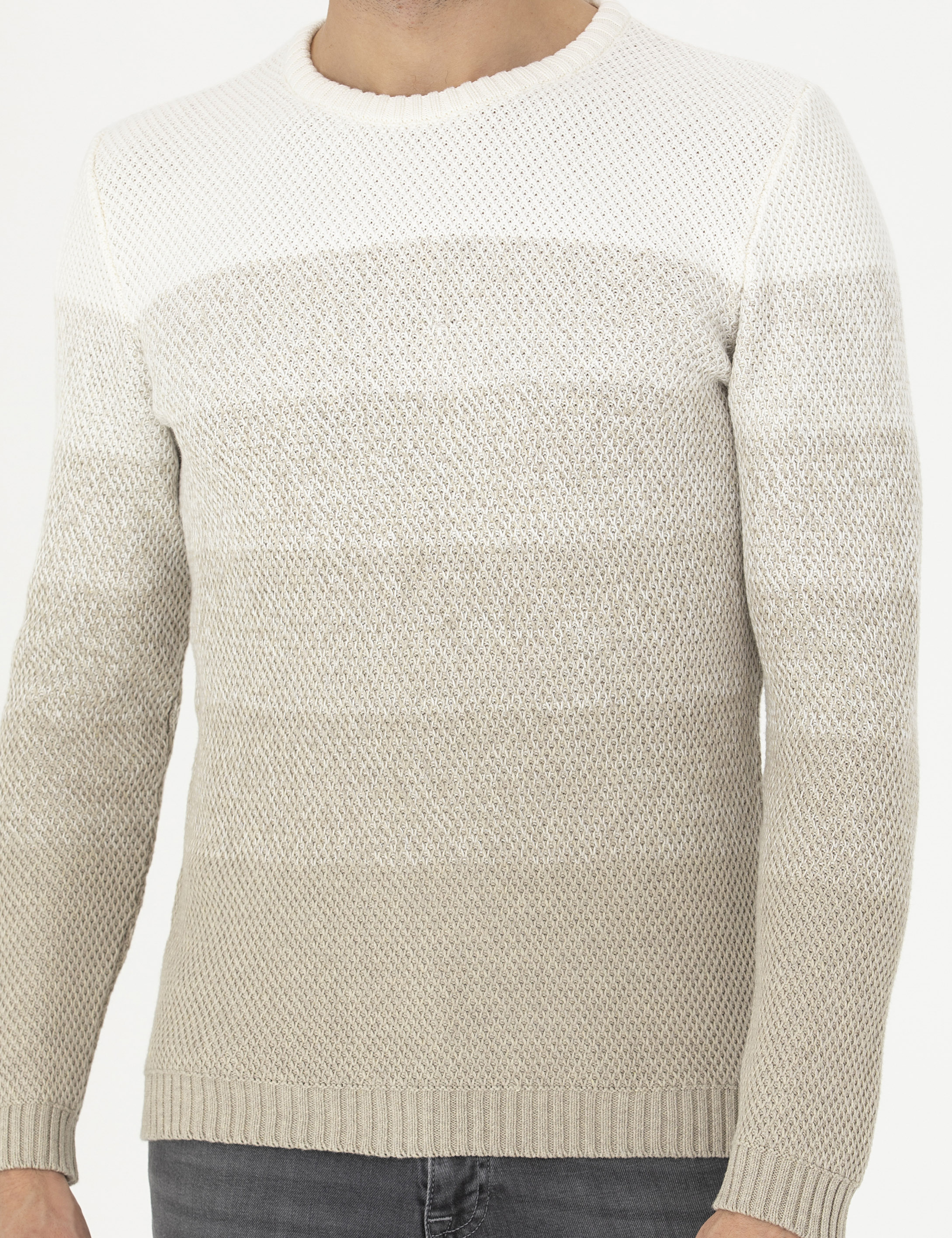 Pierre Cardin Kum Melanj Slim Fit Bisiklet Yaka Triko Kazak görsel 6