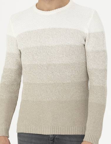 Kum Melanj Slim Fit Bisiklet Yaka Triko Kazak
