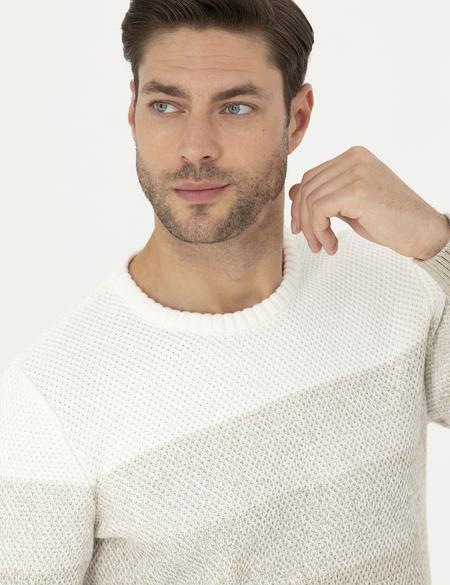 Kum Melanj Slim Fit Bisiklet Yaka Triko Kazak - 50278085013