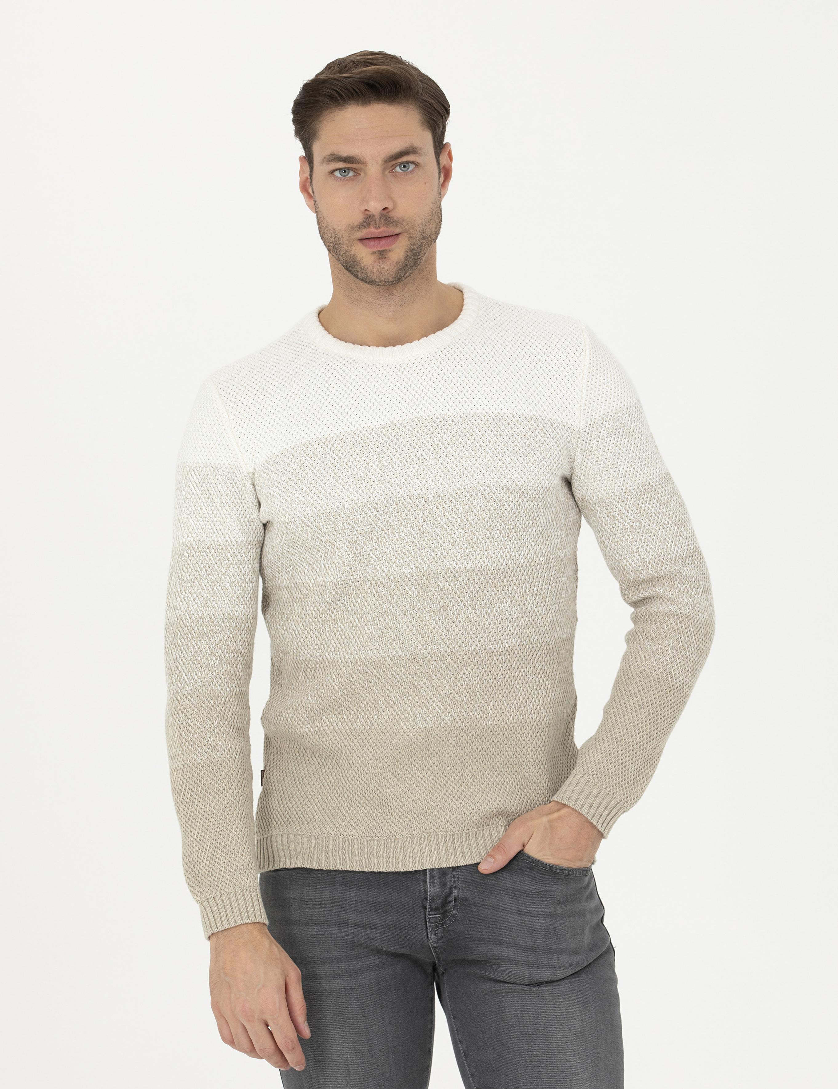 Kum Melanj Slim Fit Bisiklet Yaka Triko Kazak