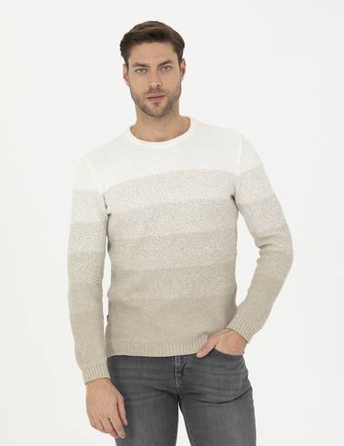 Kum Melanj Slim Fit Bisiklet Yaka Triko Kazak