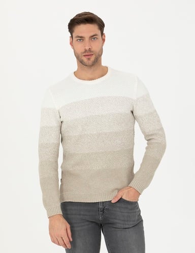 Kum Melanj Slim Fit Bisiklet Yaka Triko Kazak