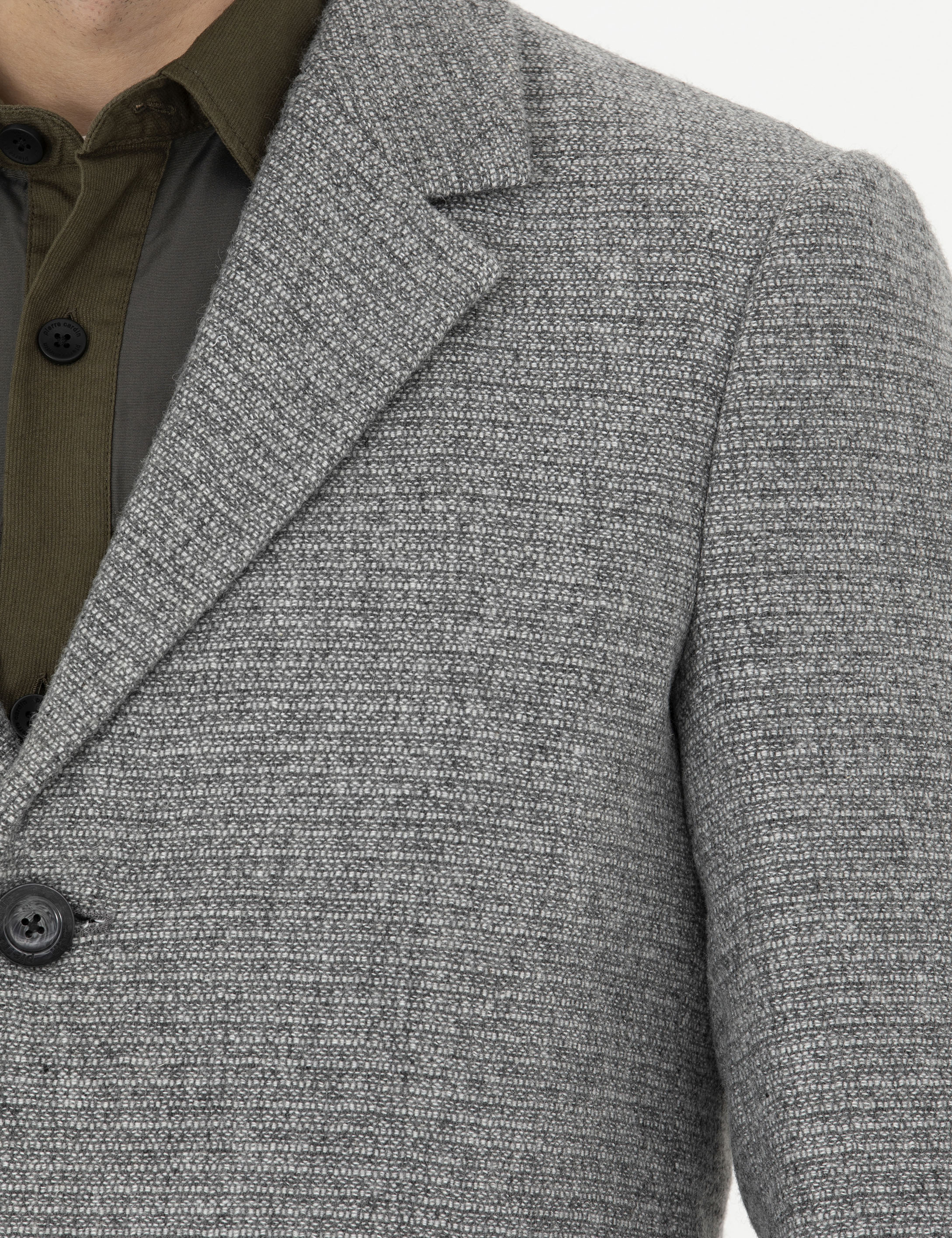 Pierre Cardin Gri Ex. Slim Fit Kaşe Kaban görsel 7