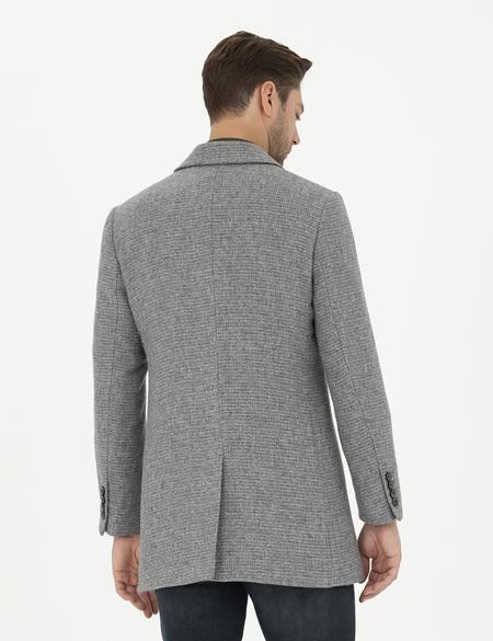 Gri Ex. Slim Fit Kaşe Kaban - 50284099008