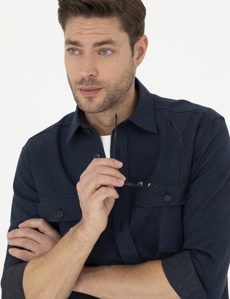 Lacivert Regular Fit Uzun Kollu Gömlek - 50277748010