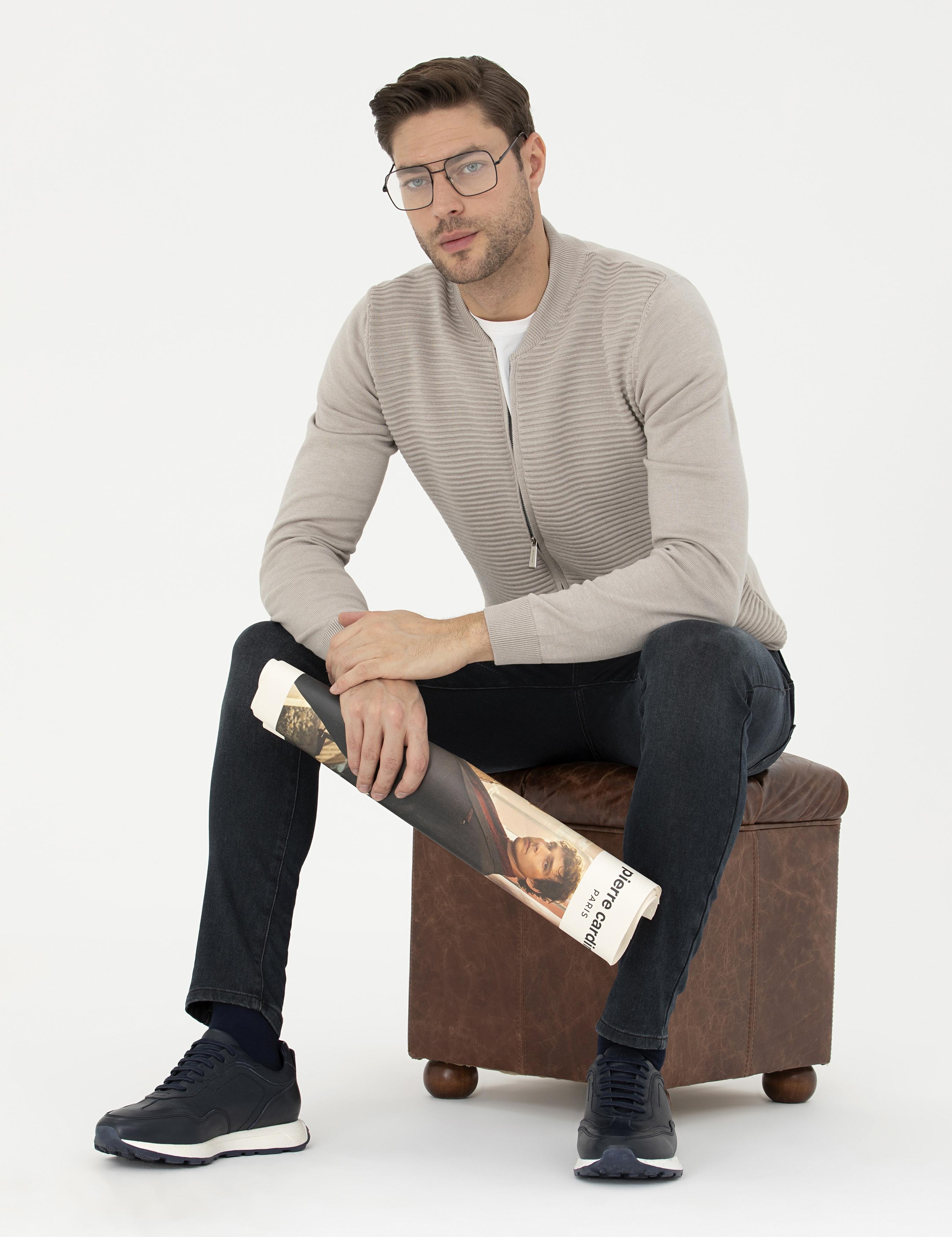 Kum Melanj Regular Fit Triko Hırka