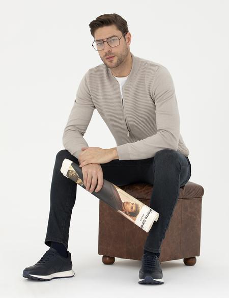 Kum Melanj Regular Fit Triko Hırka - 50284164006