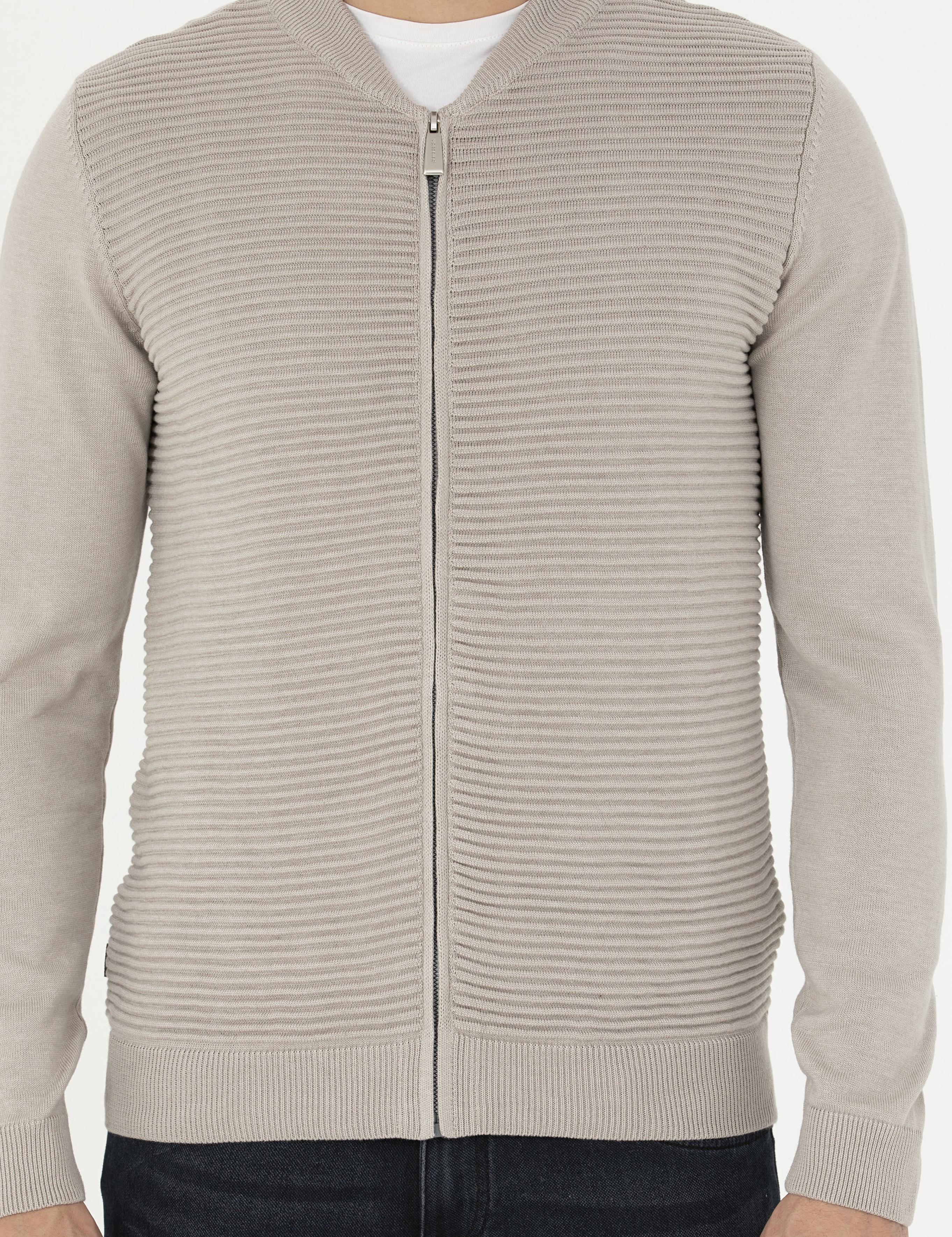 Kum Melanj Regular Fit Triko Hırka