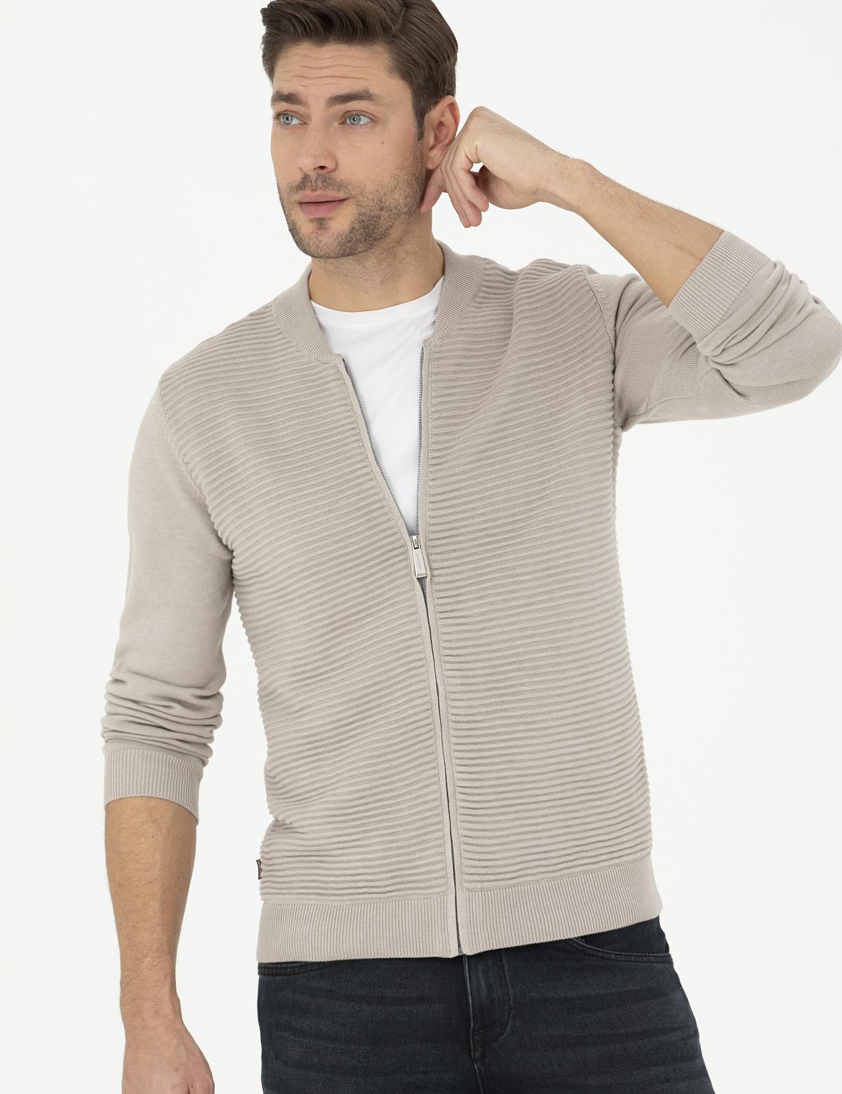 Kum Melanj Regular Fit Triko Hırka - 50284164006