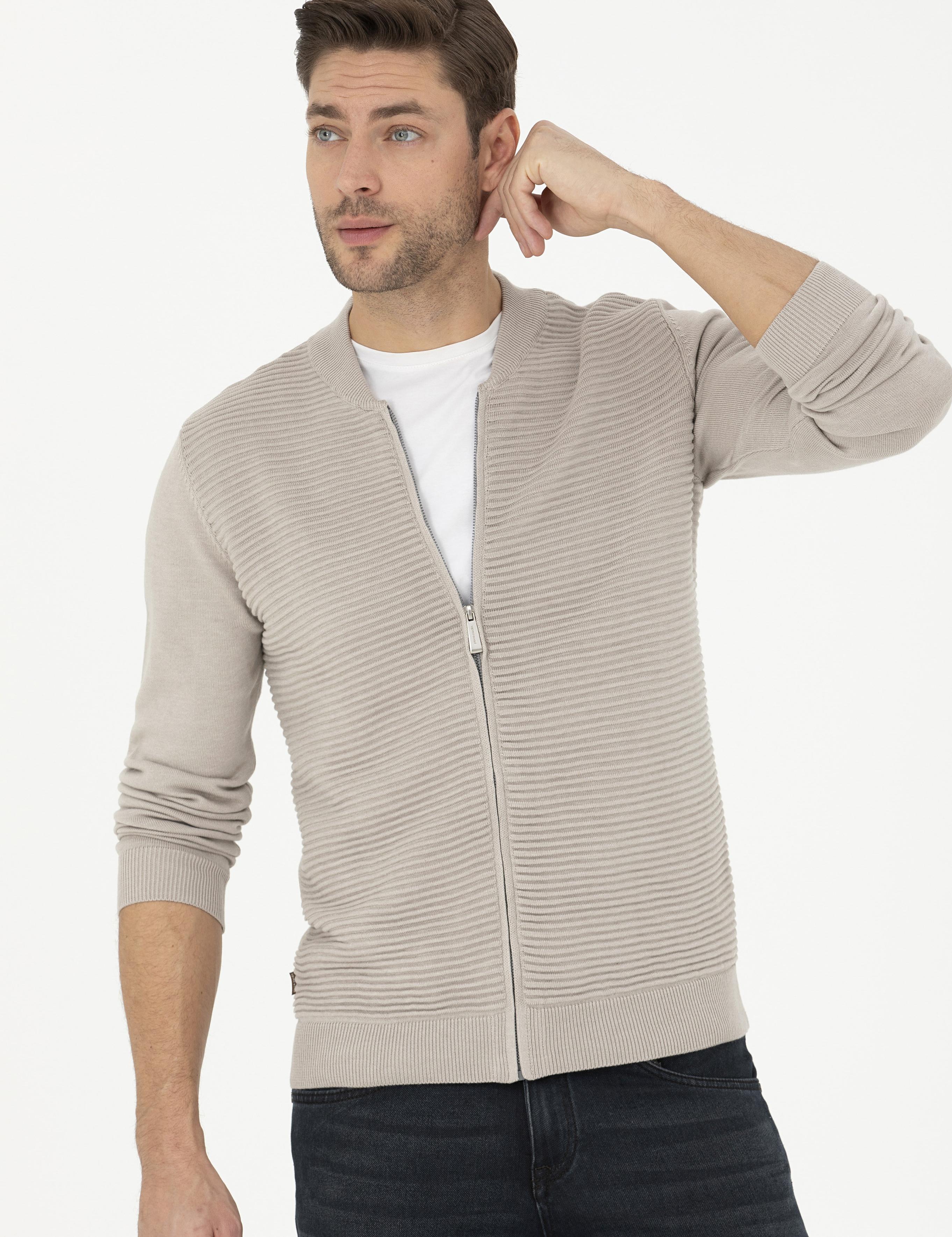 Kum Melanj Regular Fit Triko Hırka