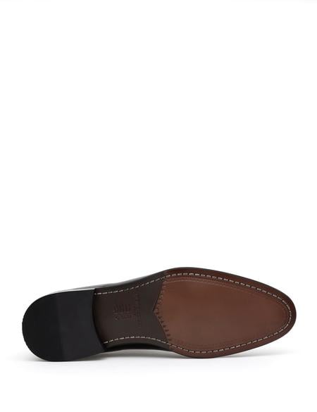 Siyah %100 Deri Damatlık Rugan Klasik Ayakkabı - 50287744002