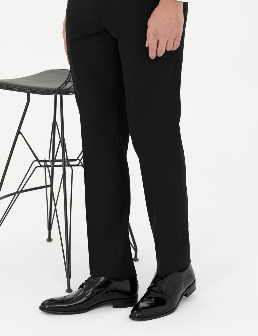 Siyah %100 Deri Damatlık Rugan Klasik Ayakkabı