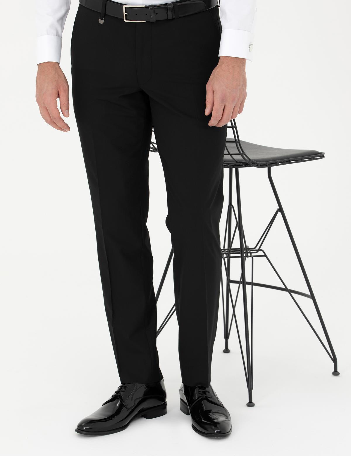 Siyah %100 Deri Damatlık Rugan Klasik Ayakkabı - 50287744002