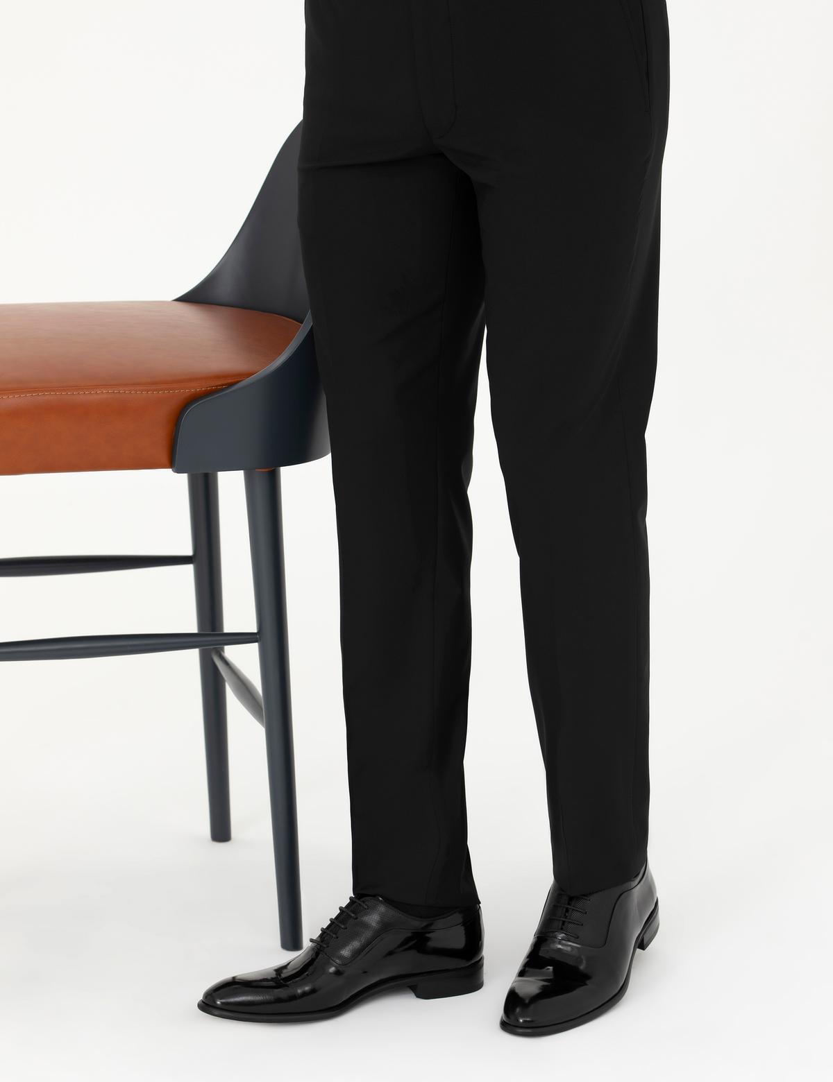 Siyah %100 Deri Damatlık Rugan Klasik Ayakkabı - 50287745003