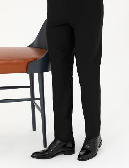 Siyah %100 Deri Damatlık Rugan Klasik Ayakkabı - 50287745003