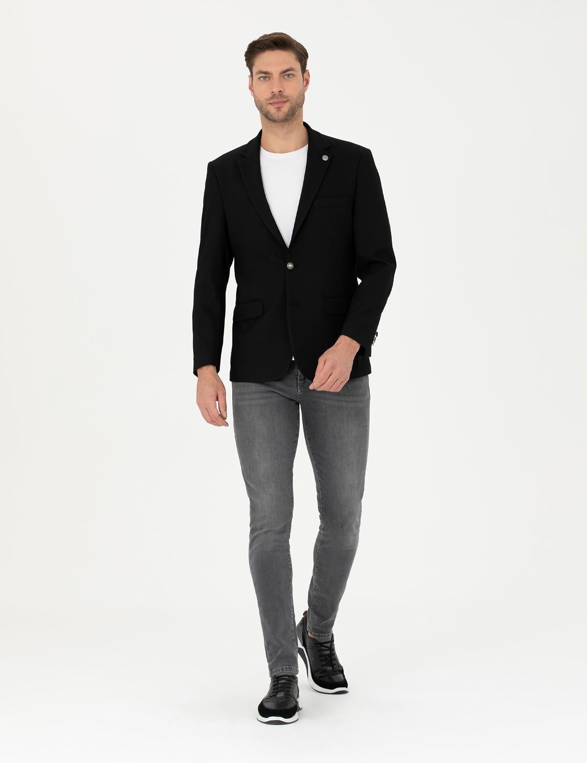 Siyah Slim Fit Ceket - 50285094008