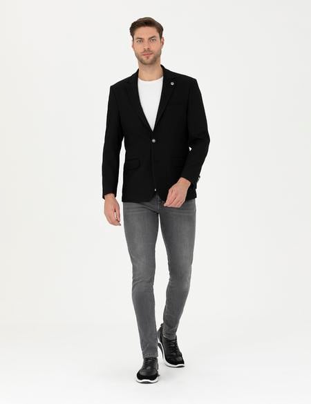 Siyah Slim Fit Ceket - 50285094008