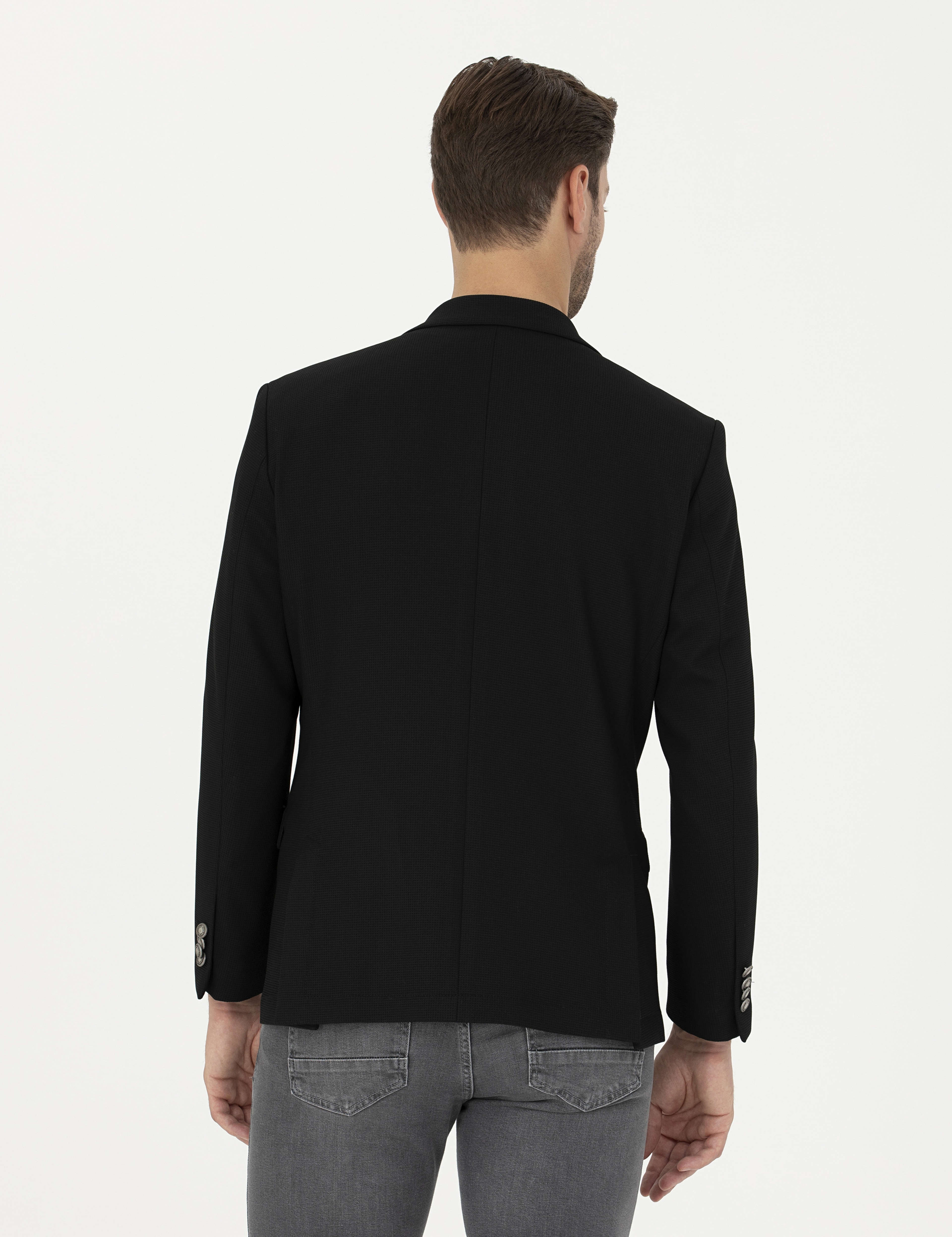 Siyah Slim Fit Ceket - Image 5