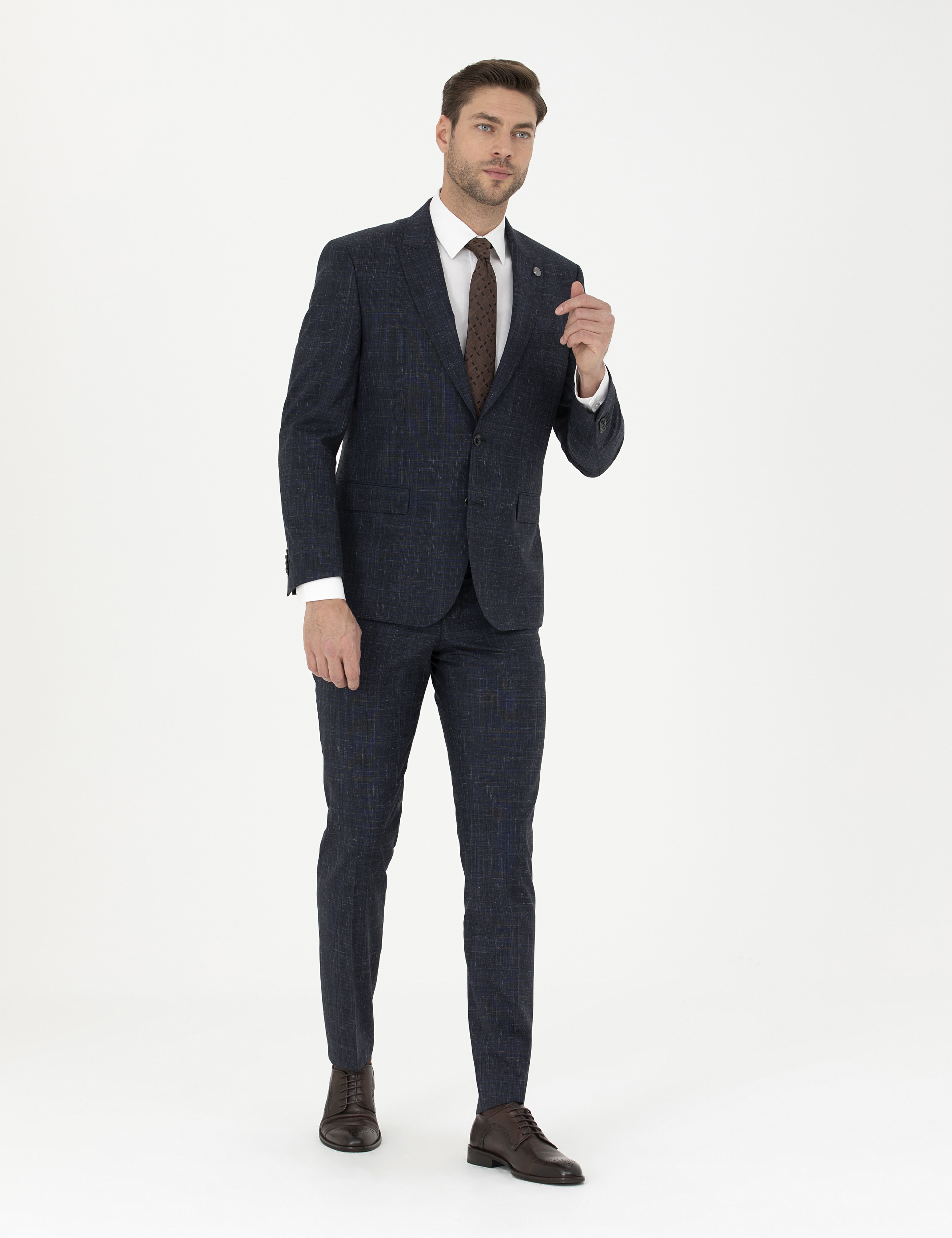 Lacivert Slim Fit Takım Elbise - Image 4