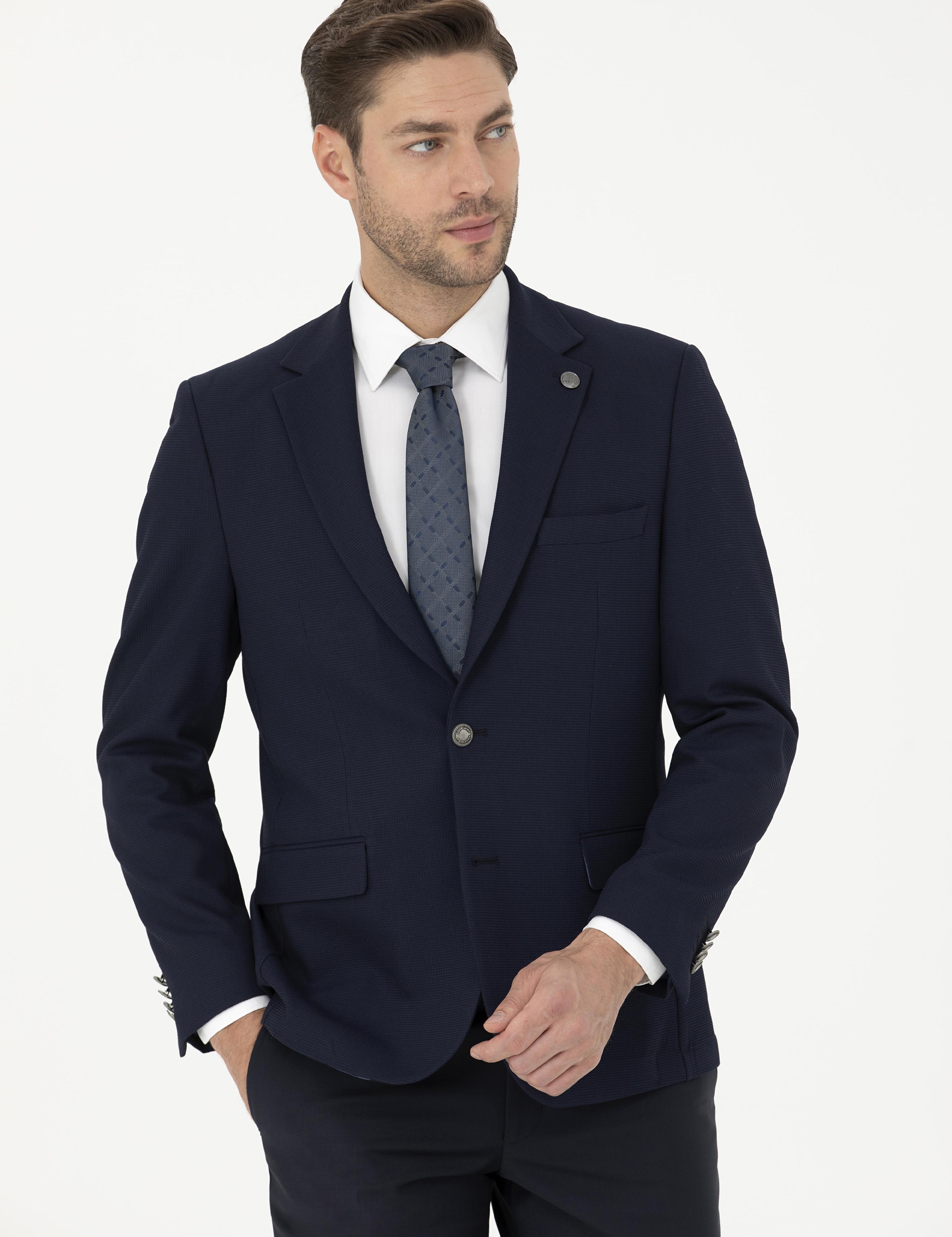 Lacivert Slim Fit Ceket