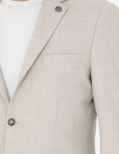 Bej Slim Fit Ceket