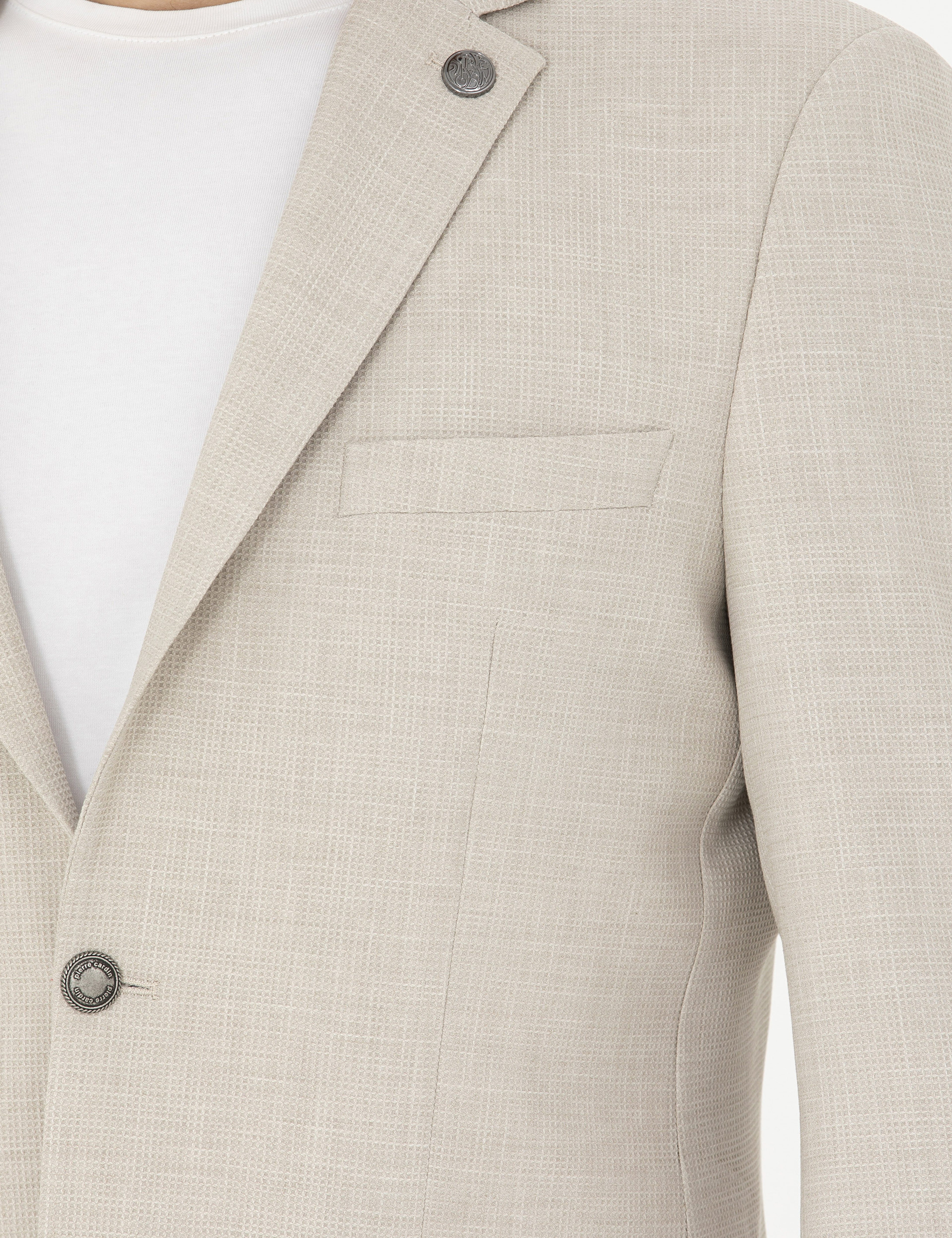 Bej Slim Fit Ceket